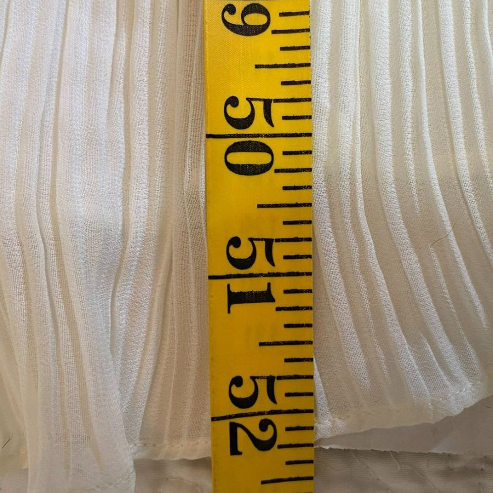 Flora Ivory Pleated Spaghetti Strap Maxi Dress M Wedding Resort Y2K Fairy Party - Picture 8 of 11